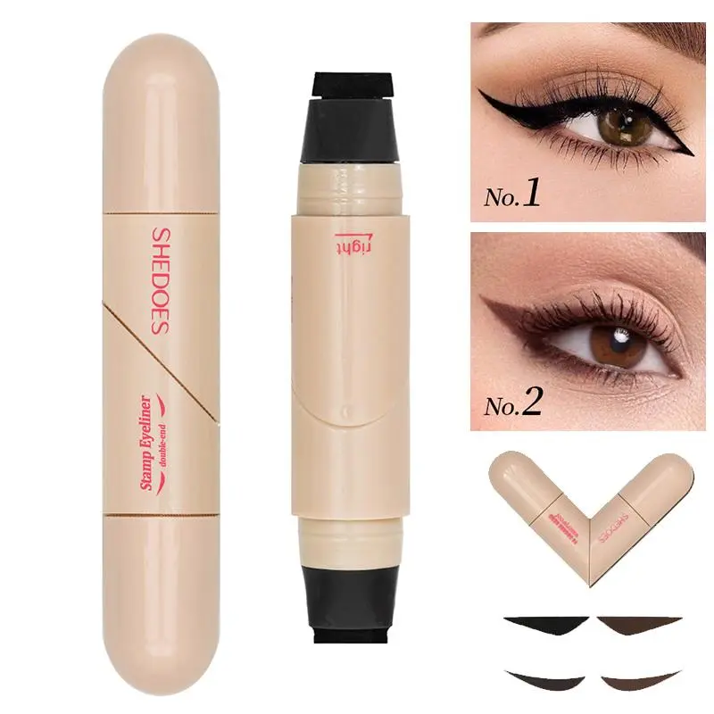 Rotating Eyeliner Stamp-Pen, Easy Application Waterproof Long Lasting Eyeliner for Precise Wings, Daily Eye Makeup Supplies for Professional & Personal Beauty Use
