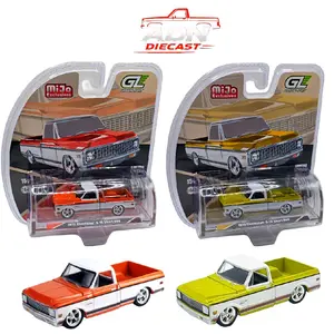 Greenlight  1972 Chevrolet C-10  Short Bed Custom - Orange & Mustard Yellow - Mijo Exclusives - Diecast 1:64