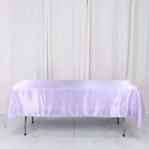 Satin Rectangular Tablecloth 60"x102" Lavender Lilac - Wrinkle-Resistant & Durable Table Cover