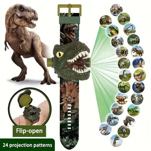 3D Cartoon Animals Dinosaur Projection Electronic Watch, Adjustable Screen, 24 Projection Designs, Educational Science & Technology Toy, Birthday Gift for Kids