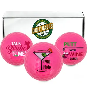 Novelty Golf Gifts for Men Unique, Golf Gift Sets, 3 pcs pink Golf Balls with Gift Box, Cool Accessories for Golfers, Golf Lovers, for Birthday and Father's Day Gift