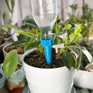 12-Pack Automatic Plant Watering System, Adjustable Flow Control Valve, Plastic Garden Irrigation Tool, Lazy Person Friendly