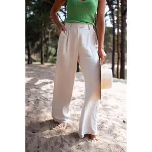 Beige Joey Linen Pants