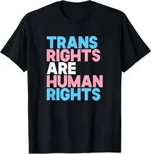 100% Cotton Unisex Trans Right are Human Rights Shirt Transgender LGBTQ Pride T-Shirt