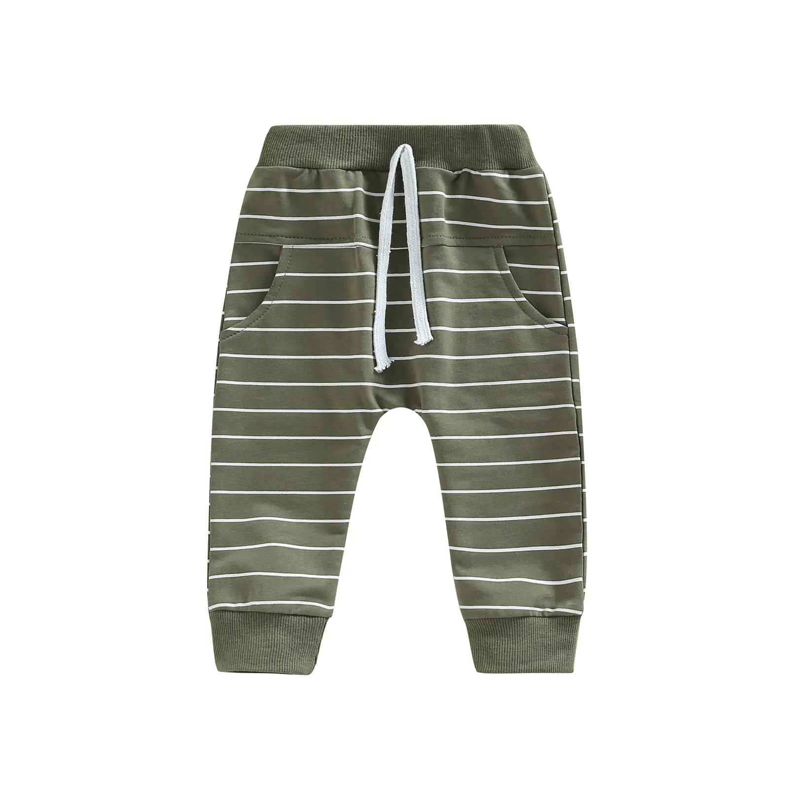 Kids Infant Baby Boys Striped Pants Elastic Waist Drawstring Jogger Trousers Casual Spring Fall Bottoms Sweatpants