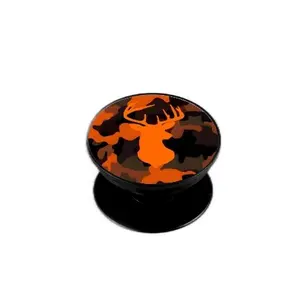 Orange and Black Camo Deer Hunting Phone Grip Accessories-Fun and Unique phone accessory Stand Foldable Guy Gifts Dad Gift Mount Foldable