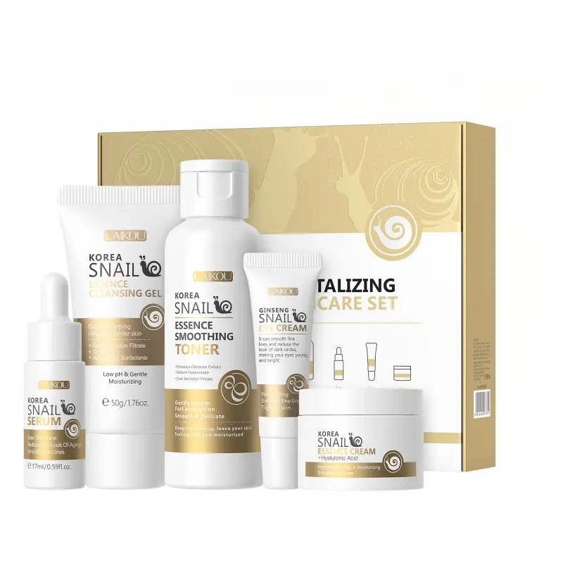 Snail Mucin Skincare Gift Set - Gentle Nourishing, 5-Piece Basic Face Care Kit Skin Care Sets, Total Care Set Facial Care Set Beauty Set