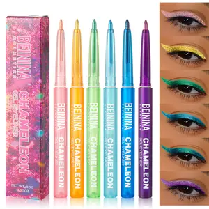 6Pcs Pearl Glitter Eyeliner Gel Pens, Cream Gel Eyeliner Set, Smooth Waterproof Long Lasting Colorful Eye Makeup for Party Christmas Cosmetics