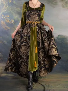 Black and Gold Chenille Overskirt