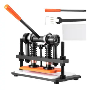 VEVOR Leather Cutting Machine,  10.2 x 4.7 in Embossing Plate Manual Die Cutter, 0.47 in Pressure Stroke Dual Guide Shafts Die Cut Machine, Leather Embossing Machine for Various of Materials