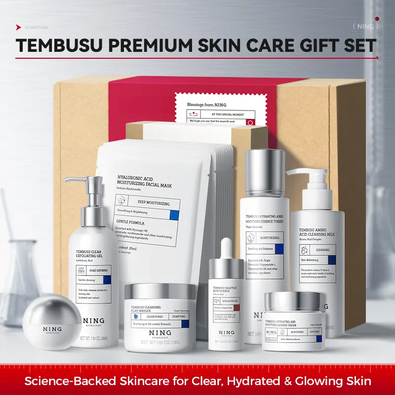 NING DERMOLOGIE Singapore Tembusu Essence Skincare self care kit(8-piece set)All-in-One: Cleansing, Hydrating, Conditioning, Brightening, Acne-Fighting, Firming, Anti-Aging -Full-Range Care, Plant Extracts, Gentle Formula -Creates smooth Glass Skin., Flow