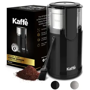 Kaffe Electric Blade Coffee Grinder w/Removable Cup, Cleaning Brush, Espresso Coffee Bean Grinder, Black