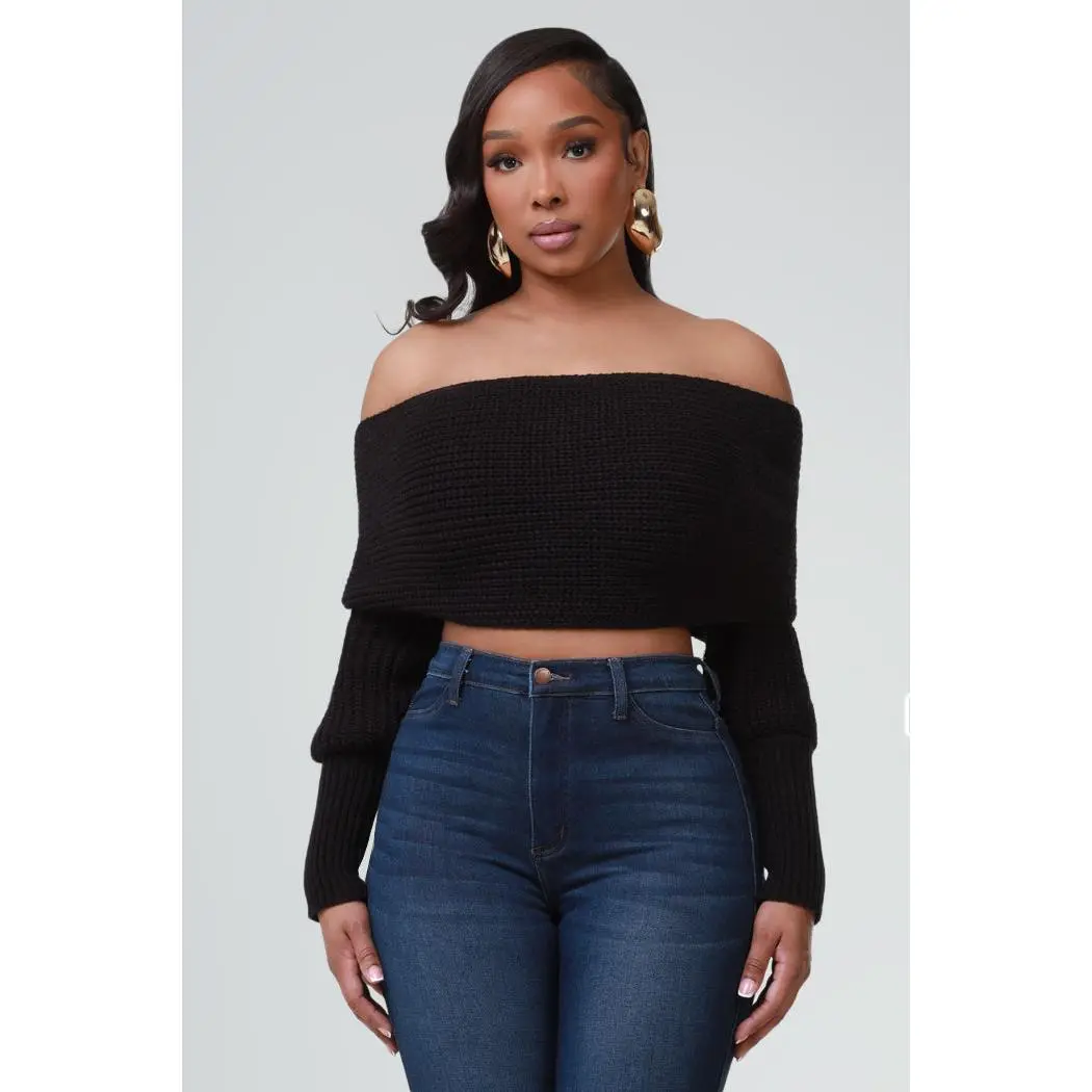 Multi Way Wrap Sweater - Black