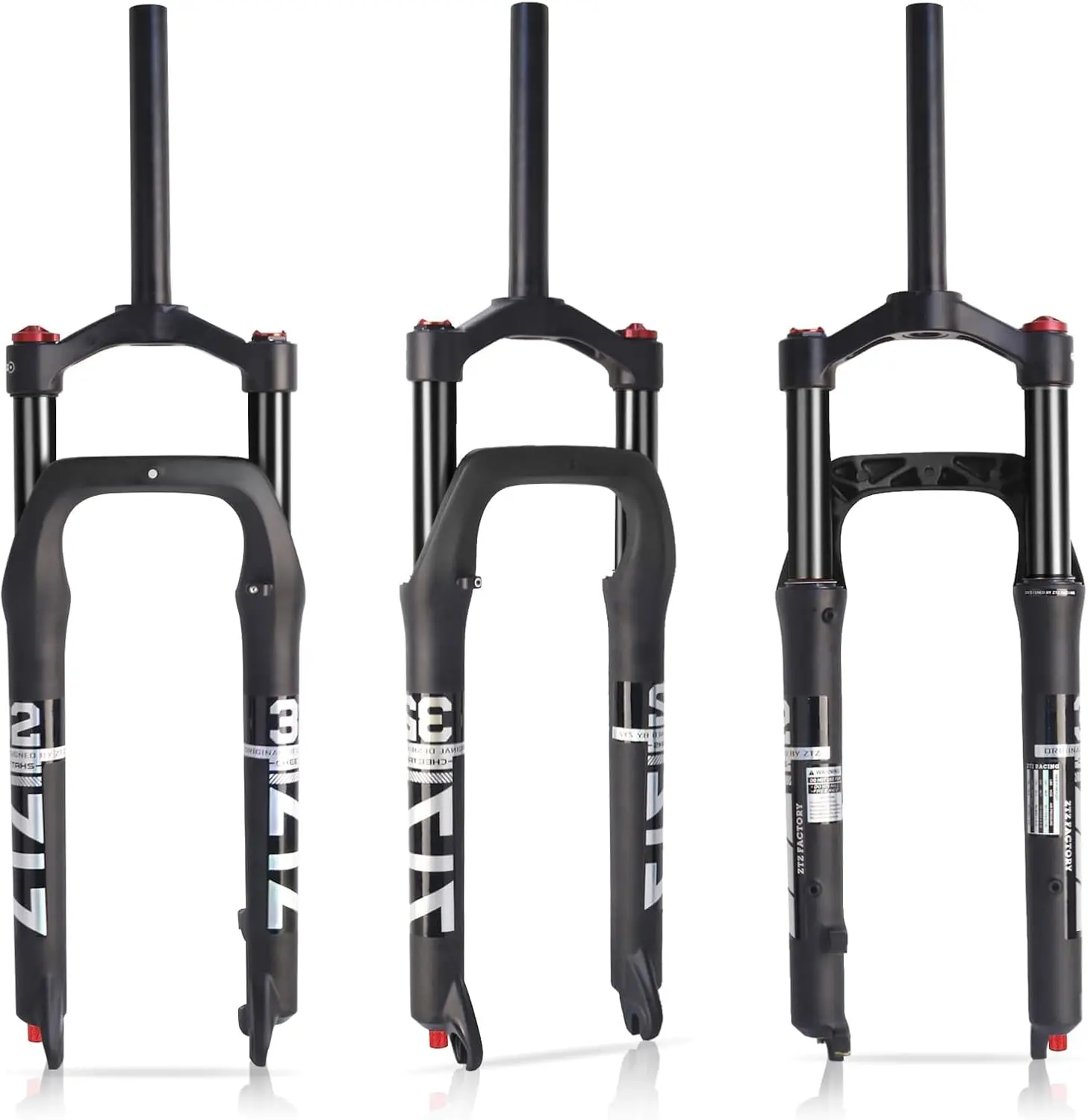 ZTZ 26 * 4.0 inch Fat Tire MTB Air Suspension Fork - Ultralight Rebound Adjustment Front Fork,120mm Travel, 135mm Spacing Hub，9mm QR，Crown Lockout， Ideal for Snow Beach XC Mountain Bikes