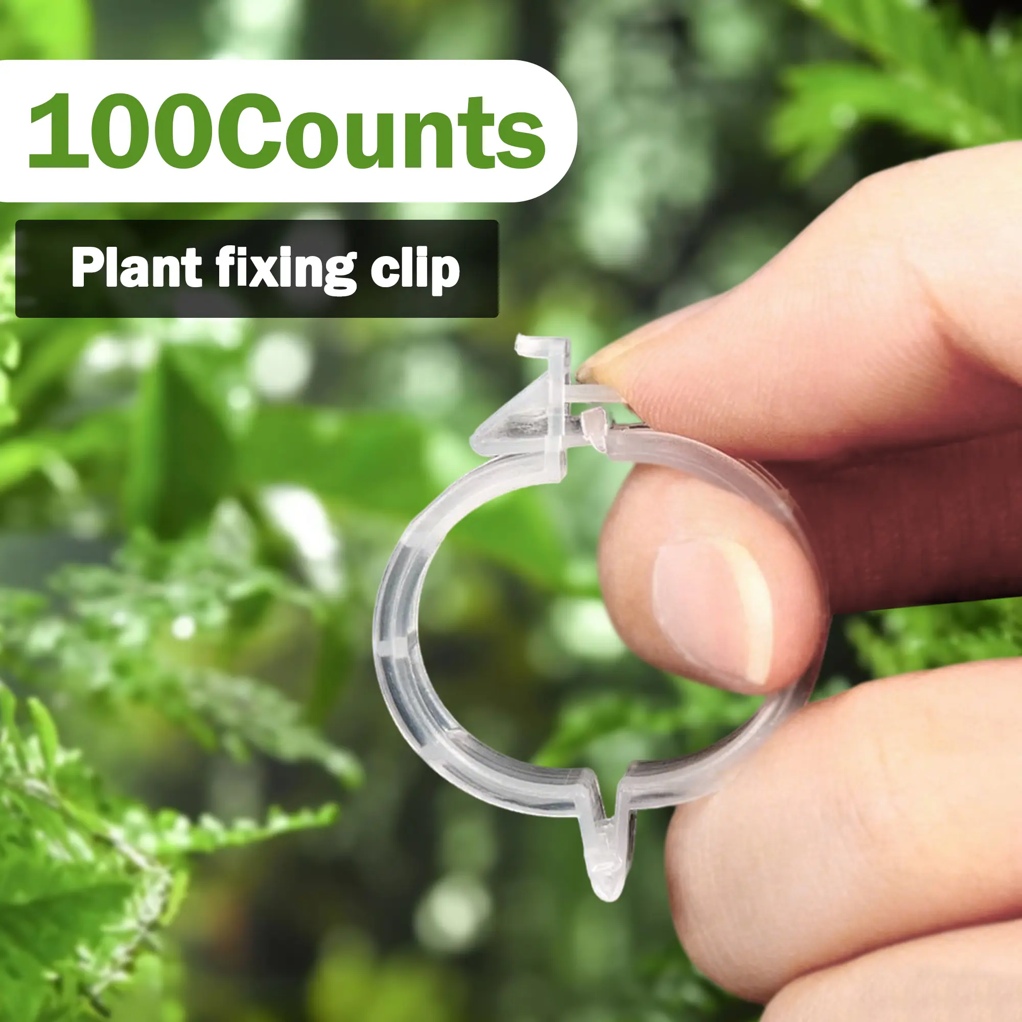 100-Count Wear-Resistant White Plastic 3cm Buckle Clip Plant Supports, Gardening Accessories for Outdoor Garden Work - Upright Growth for Tomato, Grape Vines