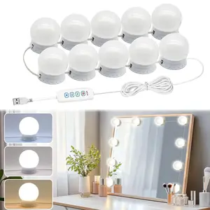 USB Makeup Mirror Light Kit, 14 Adjustable Color Changing LED Bulbs, Hollywood Style Lighting for Vanity Table Bedroom Decoration, Indoor Lighting
