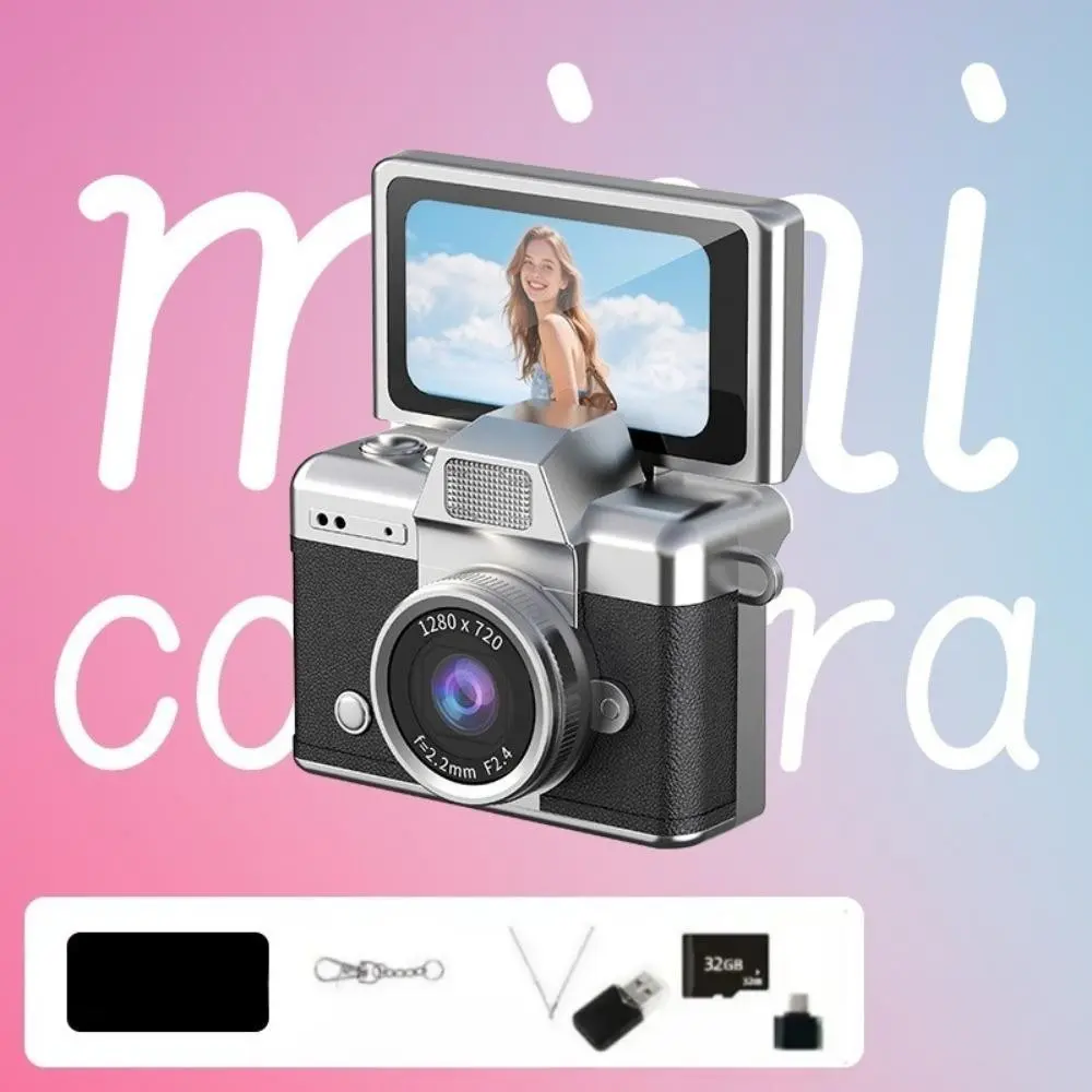 1.47-inch IPS HD Flip-screen Fingertip Vlogging Camera, 180° Flip Display, USB Charging, Multiple Beauty Filters, Backlight, Cinematic Vlog Effect, High Definition Camera, USB Rechargeable Camera