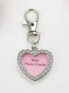Creative Romantic Heart Keychain with Photo Slot, Zinc Alloy, Couples Gift, Elegant Design, Perfect for Holidays and Daily Use