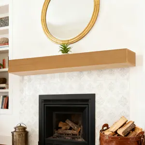 48'' Fireplace Mantel Fir Wood Wall-Mounted & Floating Shelf for Home Decor with Flat Surface