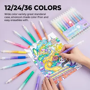 Erasable Gel Pens, Retractable 0.7mm Tip, Smooth Writing, 12-36 Assorted Gradient Colours - Office Stationery Set for Students - Ideal for Drawing, Planners