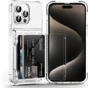Clear Photocard Phone Case For iPhone 11,12,13,14,15,16 17 |  Flip Card Holder |  Transparent Hard Case with Large Slot |   Shell Simple Aesthetic