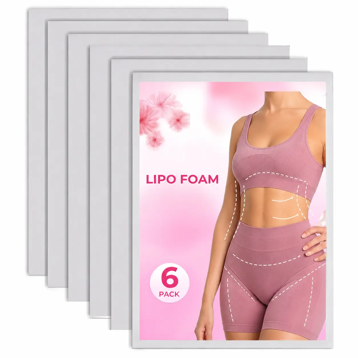 6 Pack Lipo Foam Compression Pads for Waist & Abdomen Support Soft Foam Boards