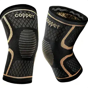 Copper Knee Braces for Men and Women (2 pack) -Knee Supports Copper Compression Knee Sleeve for Knee Pain, Arthritis, Sports and Recovery Support (Large)