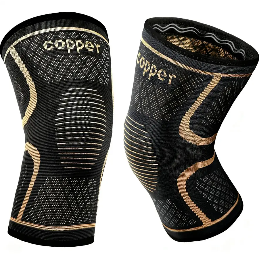 Copper Knee Braces for Men and Women (2 pack) -Knee Supports Copper Compression Knee Sleeve for Knee Pain, Arthritis, Sports and Recovery Support (Large)