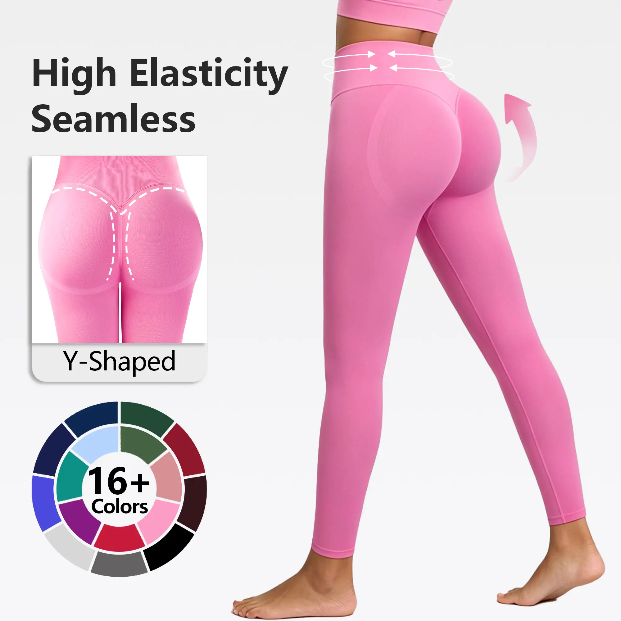 【Discount for live stream】CK8003 Seamless High-Waist Yoga Leggings for Women, Soft Compression Fabric with Tummy Control and Hip Lift for Athleisure Fitness