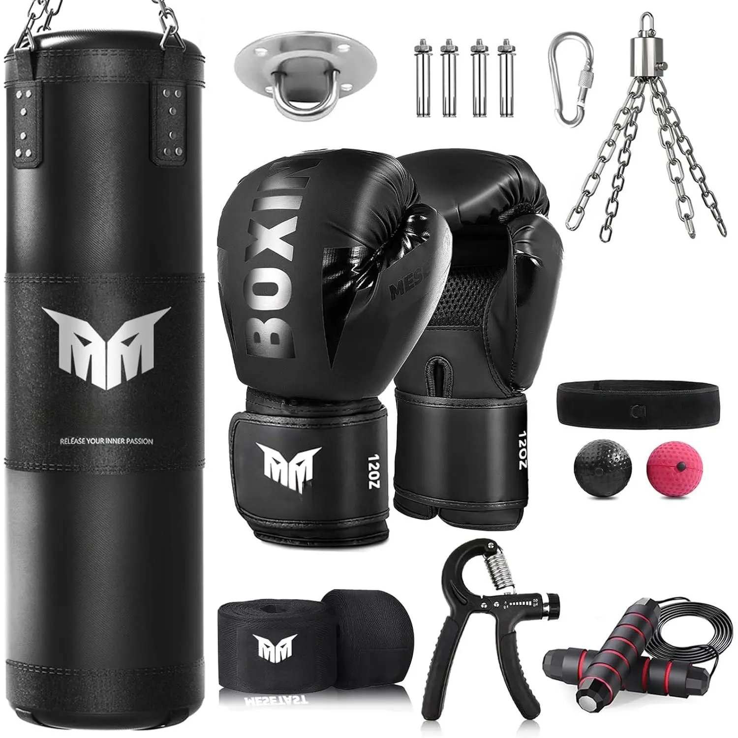 Punching Bag for Adults, 4ft Heavy Boxing Bag Set with 12 OZ Gloves for MMA Karate Kickboxing Boxing - Unfilled Punching Bag for Adults, 4ft Heavy Boxing Bag Set with 12 OZ Gloves for MMA Karate Kickboxing Boxing - Unfilled