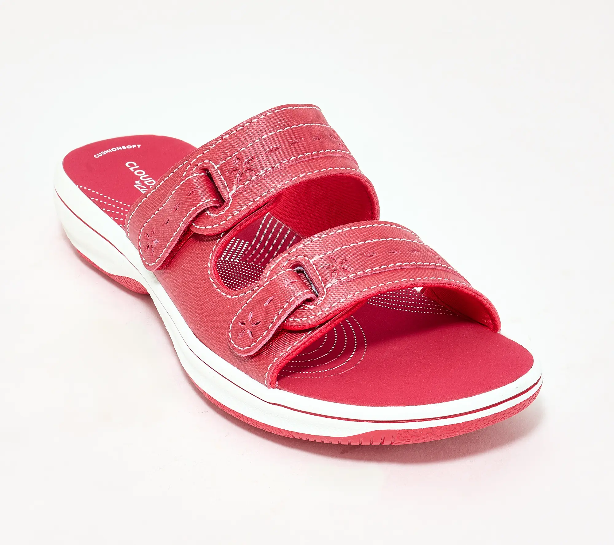 Clarks Cloudsteppers Adjustable Slide Sandals -Breeze Rosa Clarks Cloudsteppers Adjustable Slide Sandals -Breeze Rosa