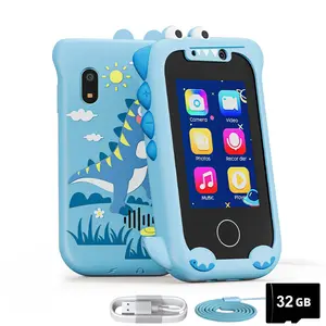 Kids Digital Camera Toy, Mini Smart Phone Toy with 2.4" Touchscreen, Dual Camera, Music Player & 8 Learning Games, 32G SD Card, Ideal Christmas Birthday Gift for Boys Girls Ages 3-9