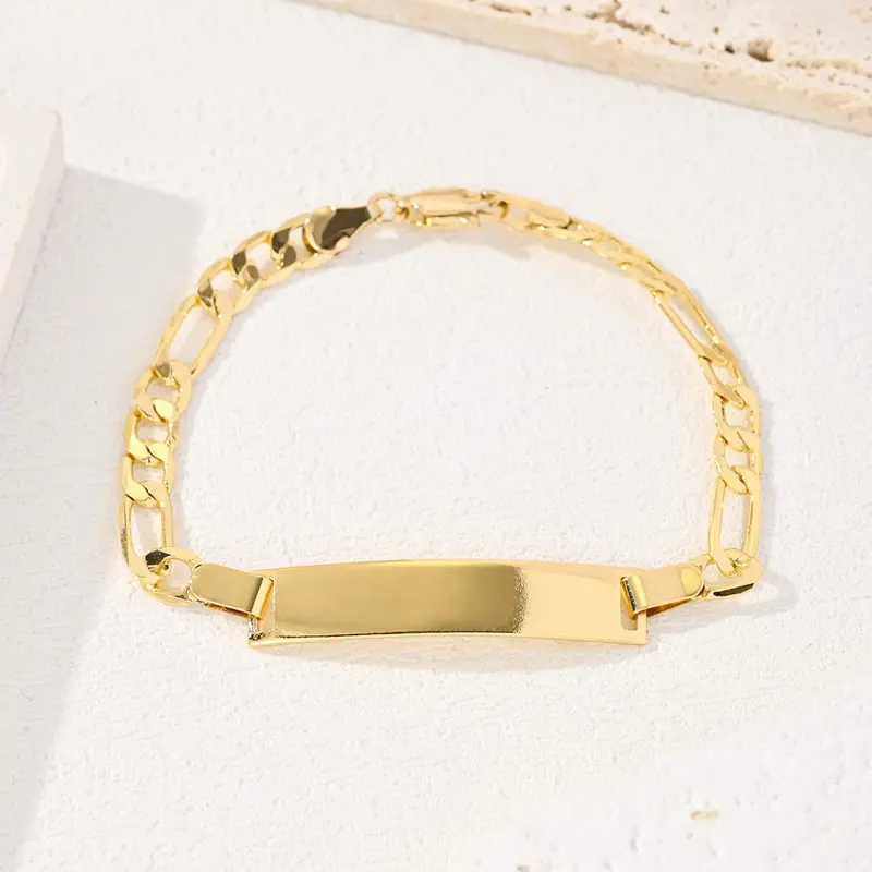 Simple 14k Gold Plated Fob Chain Bracelet, Punk Style Handchain, Unique Minimalist Jewelry, Unisex Fashion Accessory, Cuban Chain Bracelet, Cuban Link Bracelet, Fashion Wrist Jewelry, Cuban Bracelets