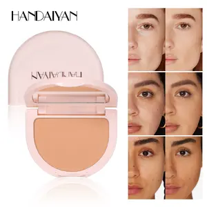 Waterproof Matte Long-Lasting Powder Foundation, Pore-Minimizing Non-Toxic Formula, Medium Coverage Concealer with Mirror Included
