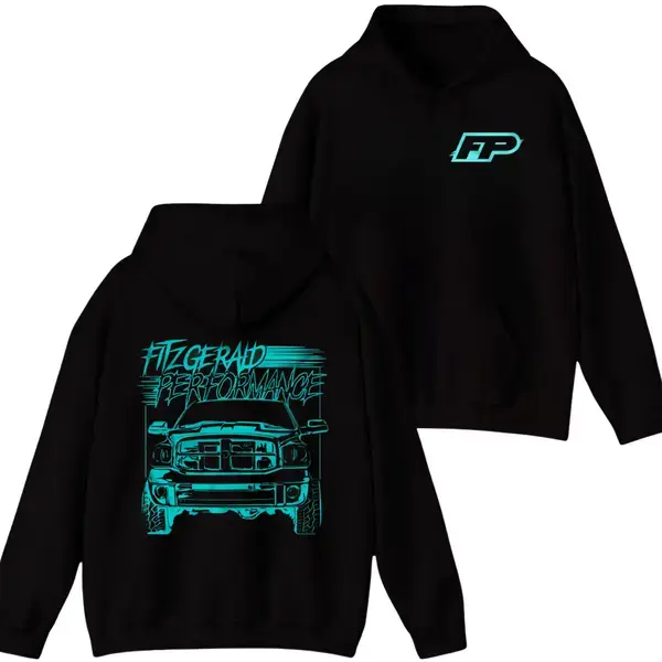 FP Fitzgerald Performance Neon Hoodie, Diesel Truck Graphic Pullover, Blue Line Art Ram Hoodie for Men, Mechanic Streetwear, Diesel Crew Gift Casual Sweatshirts