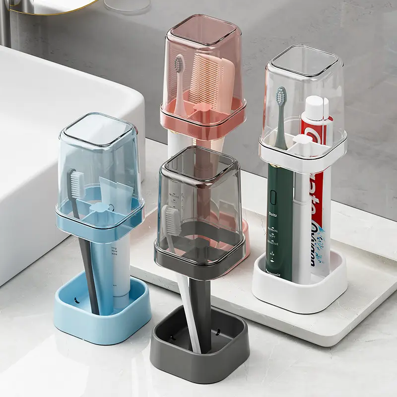 Adjustable Height Toothbrush Holder Cup - Dustproof Covered Drainable Cup for Electric Toothbrush Home Bathroom shrek  toothpaste  dispenser