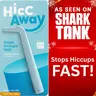 HiccAway Hiccup Straw - Stops Hiccups Fast, as seen on Shark Tank - Clinically Proven for All Ages. Safe, reusable & lightweight. Drinkware Glass.
