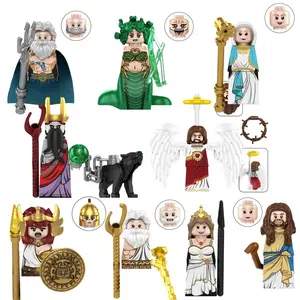 TP1044 Blind Box Mini Figure Collectibles - Greek Mythology Themed ABS Building Blocks (Medusa, Poseidon, Zeus, Hades, Athena) & Jesus Building Block Toys for Blind Bag Unboxing, Party Bags & Gifts