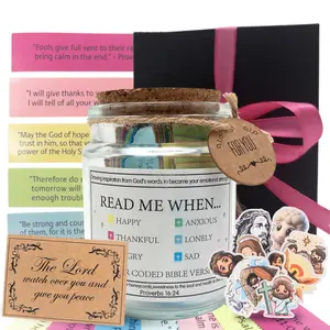 Mother Day Gift: Bible Verse Jar, Open Me When Bible Verses Jars, Bibles Verses for Emotions Study Supplies God is Above 90 Days, Christian Gift for Women Teen Girls Mother Birthday Gifts, Prayer Inspirational Jar