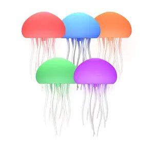 Rechargeable Sound-Controlled Jellyfish Lamp with RGB Gradient Colors and Dancing Tentacles, Bedroom & Office Night Light