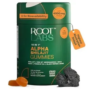 Root Labs Alpha 10-in-1 Shilajit Gummies 4000 mg | New Year New Me Edition | Start 2026 Strong | Energy, Stamina & Focus | Zero Sugar | KSM-66 Ashwagandha, Tongkat Ali, Maca | Vegan | 60 Count | Transform Your Health Goals