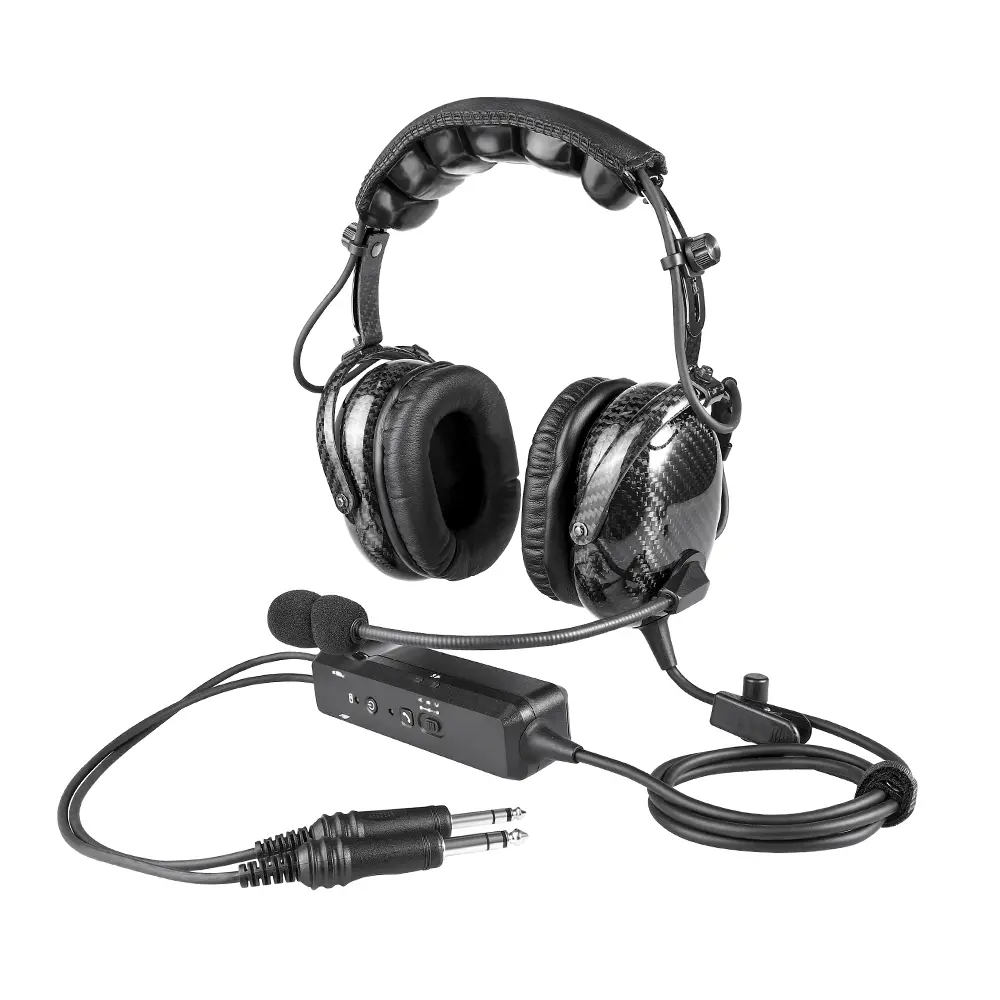 ANR Aviation Over-Ear Headphone - Premium Carbon Fiber Active Noise Cancelling Headphones with Bluetooth, Wireless Headset for Audio Use