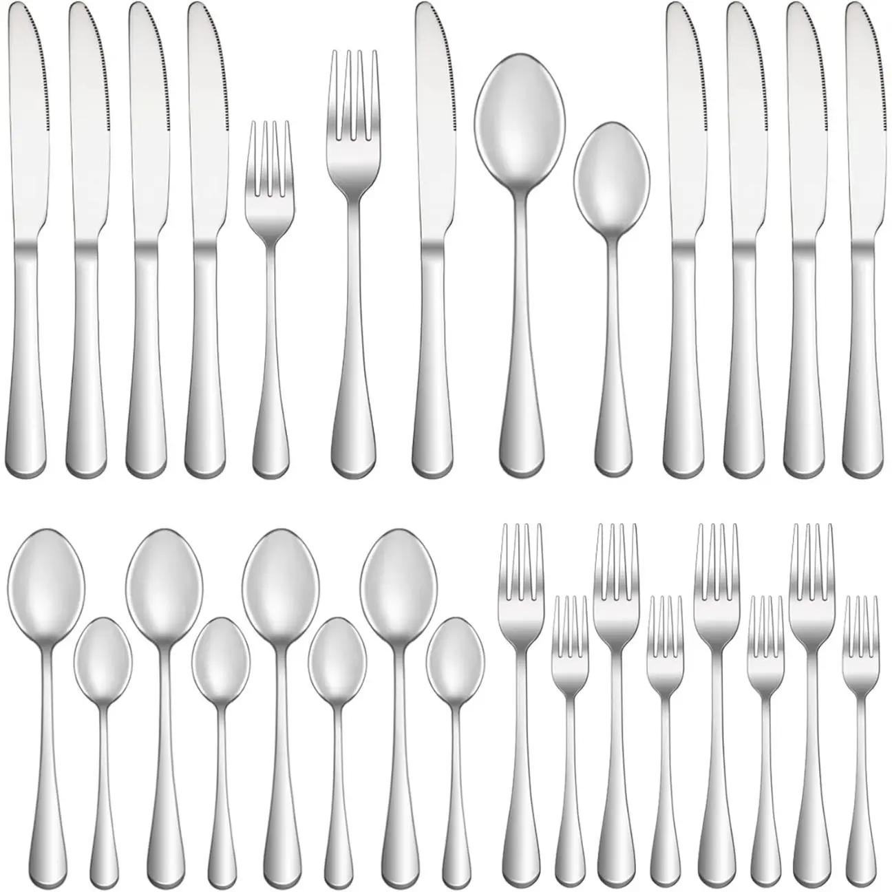 20Piece Silverware Set,Premium,Flatware ,Cutlery Utensil Set,Durable Home Kitchen Eating Tableware Set,Include Fork Knife Spoon ,Dishwasher Safe Tea