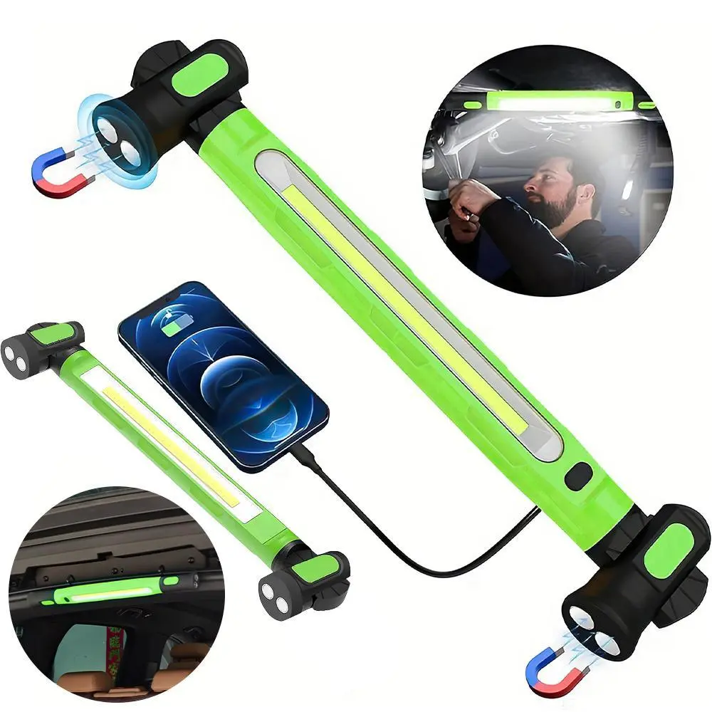 【Summerfinds】 360° Adjustable Magnetic LED Work Light - 3 Color Modes IP65 Waterproof Rechargeable, Perfect for Garage Emergency Camping Workshop