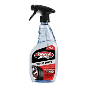 Black Magic Tire Wet 23oz Trigger Spray Specially Formulated Tire Shine Wet, Black, Glossy with One Quick Spray