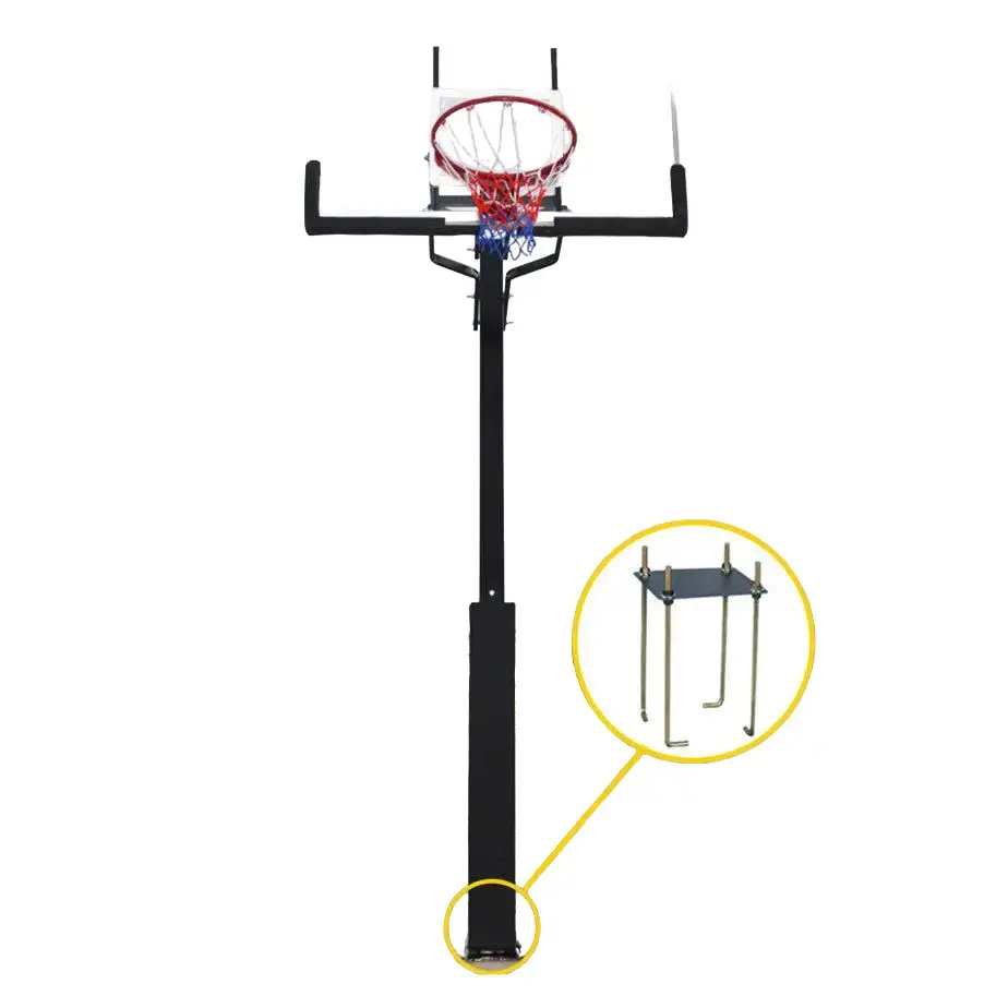 PJ Pro Outdoor Leisure Buried Hand-operated Height Basketball Stand