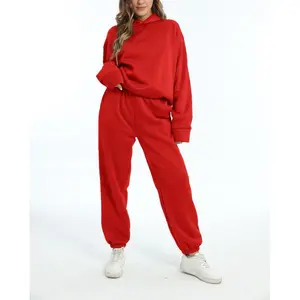 Womens 2 Piece Outfits Lounge Hoodie Sweatsuit Sets Oversized Sweatshirt Baggy Fall Fashion Sweatpants with Pockets