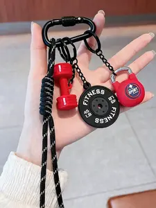 Gym Bag Charm, Backpack Charm, Charms For Bags, Paired With Mini Dumbbells, Kettlebells, Can Hold Keys Or Hang On A Backpack, Perfect For Fitness And Sports Lovers, Suitable For Daily Commuting, Ideal Gift For Valentine's Day