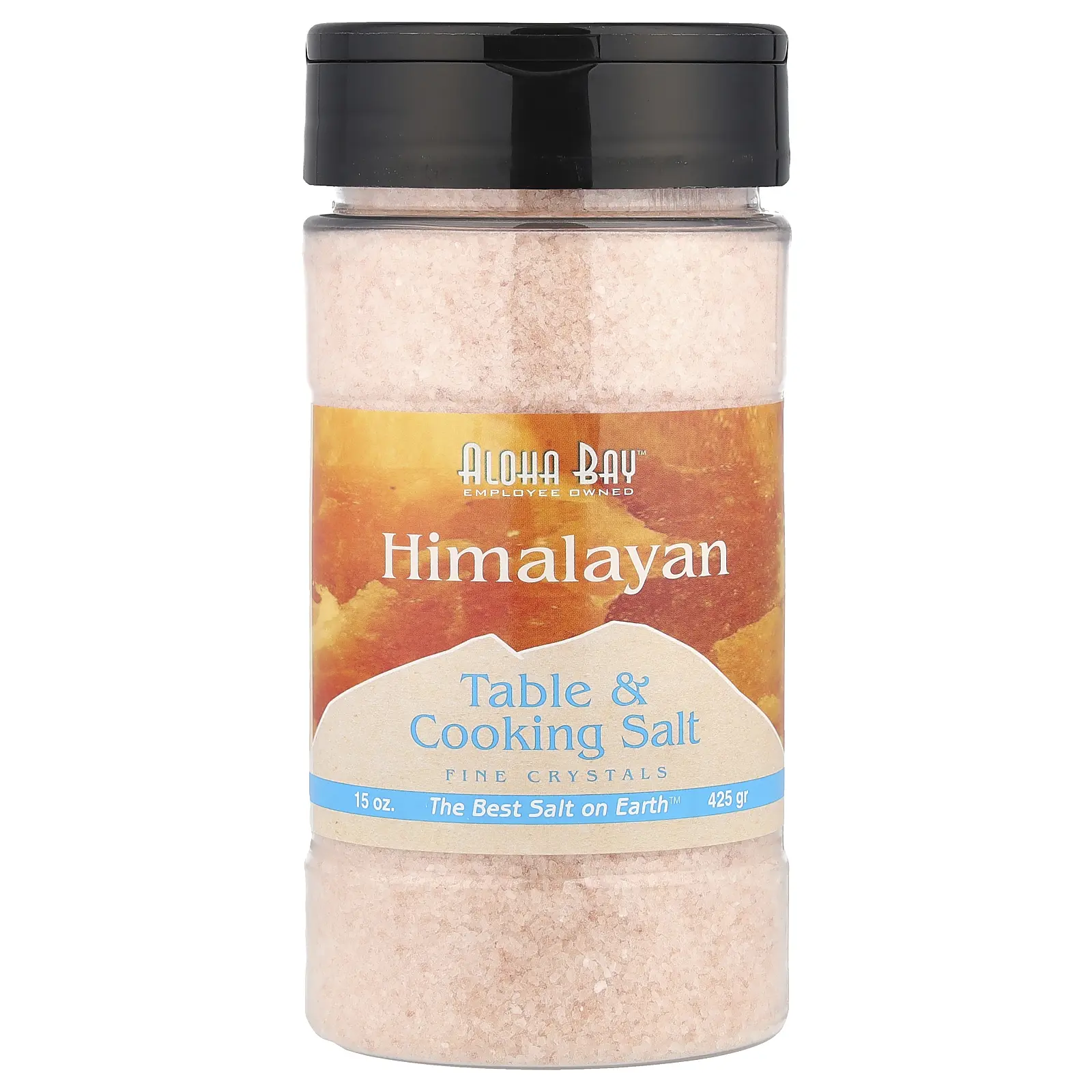 Aloha Bay Himalayan Table & Cooking Salt, Fine Crystals, 15 oz (425 g)