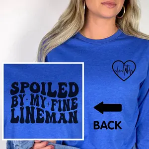 Lineman Wife Shirt, Line Wife Crewneck, Line man Girlfriend Gift, Lineman Fiancée Hoodie, Lineman Wife Long Sleeve T shirt